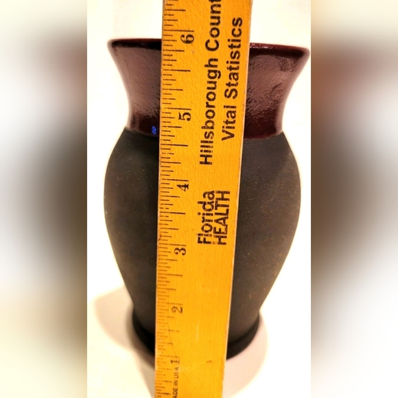 Boot Hill Pottery 6" Vase- Moose& Holly Motif- Matte& Glazed Finish - Picture 5 of 7